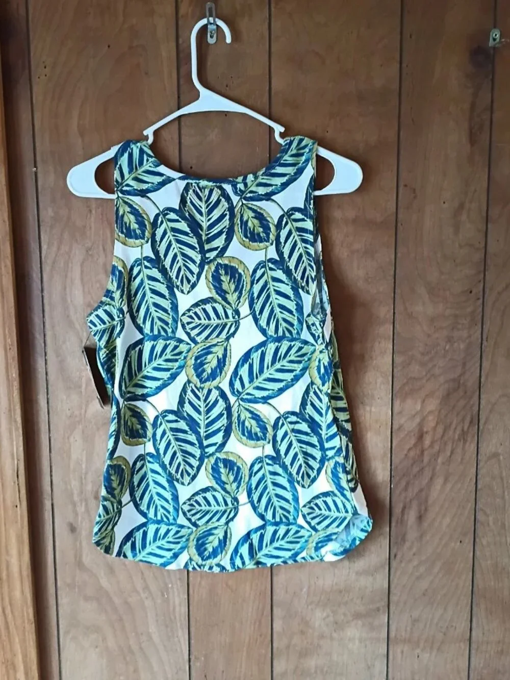Rachel Roy Womens 2 Piece Leaf Print Tank Top Pants Set Size L Stretch NWT